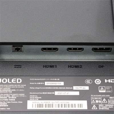 【モニタ】 JOLED / 有機EL OLED モニター / 27インチ 4K / EPS269Q015A